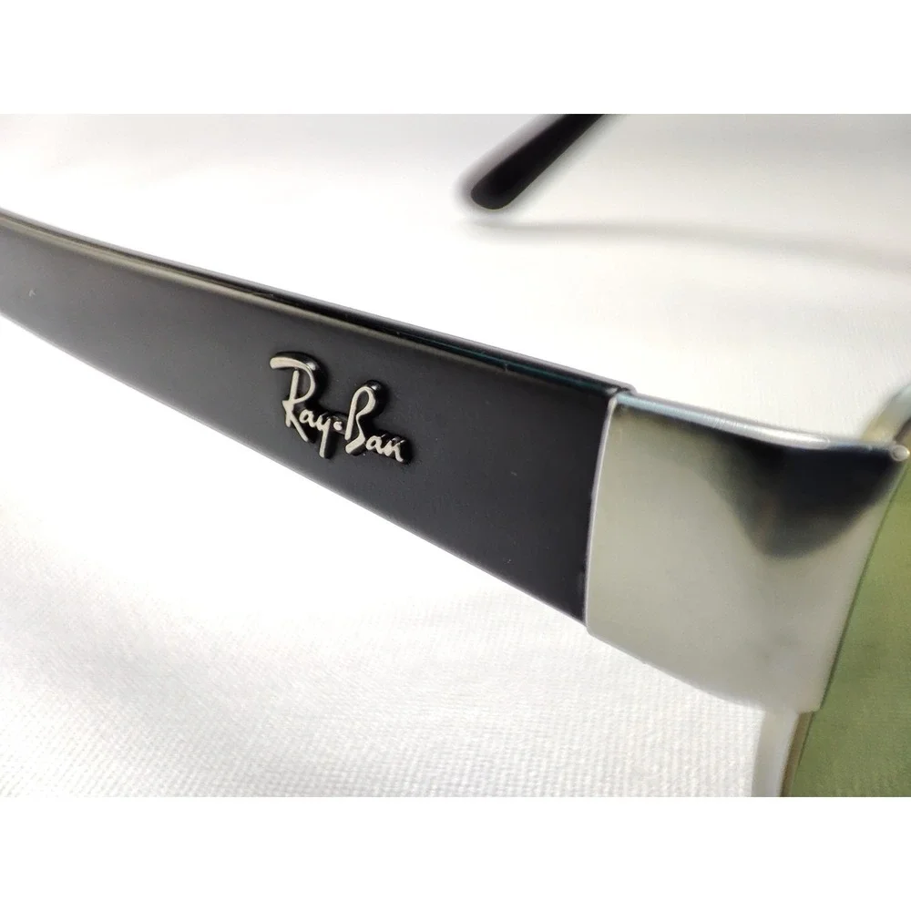 Ray-Ban RB3189 Leather II 004/9A 61mm Silver Metal Wrap Frames Only Italy